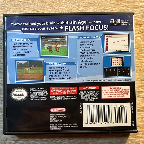 Nintendo Flash Focus Vision training in minutes a day w/ Case - Picture 2 of 5